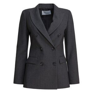 SEMPER Double-Breasted Wool Blend Blazer Women GREY Coats & Jackets